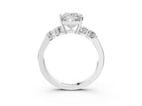 White gold Princess Brilliant Diamond Five-Stone Engagement Ring with Prong Setting on a Classic Band_42