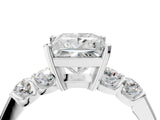 White gold Princess Brilliant Diamond Five-Stone Engagement Ring with Prong Setting on a Classic Band_43