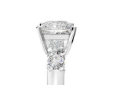White gold Princess Brilliant Diamond Five-Stone Engagement Ring with Prong Setting on a Classic Band_44