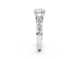White gold Princess Brilliant Diamond Pavé Band with Six-Prong Setting_5