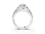 White gold Princess Brilliant Diamond Pavé Band with Six-Prong Setting_6