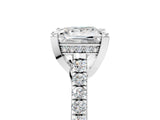 White gold Princess Brilliant Diamond Solitaire with Pavé Band and Four-Prong Setting 5