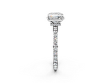 White gold Princess Brilliant Pavé Band Solitaire with Four-Prong Setting_46