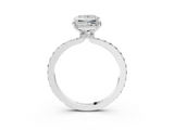 White gold Princess Brilliant Pavé Band Solitaire with Four-Prong Setting_47