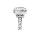 White gold Princess Brilliant Pavé Band Solitaire with Four-Prong Setting_50