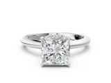 White gold Princess Brilliant Solitaire Engagement Ring with Six-Prong Setting and Classic Band_20