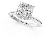 White gold Princess Brilliant Solitaire Engagement Ring with Six-Prong Setting and Classic Band_20
