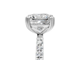 White gold Princess Brilliant Solitaire with Pavé Band and Claw Prong Setting_12