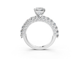 White gold Princess Brilliant Solitaire with Pavé Band and Four-Prong Setting_110