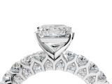 White gold Princess Brilliant Solitaire with Pavé Band and Four-Prong Setting_111