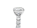 White gold Princess Brilliant Solitaire with Pavé Band and Four-Prong Setting_112