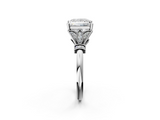 White gold Princess Brilliant Solitaire with Pave Band and Four-Prong Setting_21