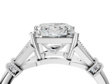 White gold Princess Brilliant Solitaire with Pave Band and Four-Prong Setting_23