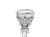 White gold Princess Brilliant Solitaire with Pave Band and Four-Prong Setting_25