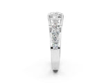 White gold Princess Brilliant Solitaire with Side Stones on a Pave Band and Four-Prong Setting_28
