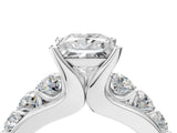 White gold Princess Brilliant Solitaire with Side Stones on a Pave Band and Four-Prong Setting_30