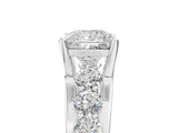White gold Princess Brilliant Solitaire with Side Stones on a Pave Band and Four-Prong Setting_31