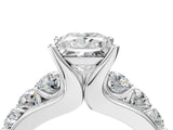 White gold Princess Brilliant Solitaire with Side Stones on a Pave Band and Four-Prong Setting_66
