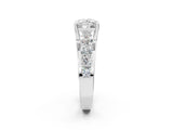White gold Princess Brilliant Solitaire with Side Stones on a Pave Band and Four-Prong Setting_73