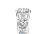 White gold Princess Brilliant Solitaire with Side Stones on a Pave Band and Four-Prong Setting_76