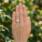 White gold Princess Cluster Diamond Engagement Ring with Pavé Band and Four-Prong Setting_13