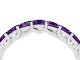 White gold Princess Cut Amethyst Channel-Set Eternity Band with Prong Setting_10