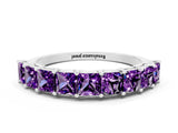 White gold Princess Cut Amethyst Channel-Set Eternity Band with Prong Setting_6