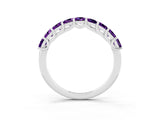 White gold Princess Cut Amethyst Channel-Set Eternity Band with Prong Setting_9