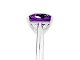 White gold Princess Cut Amethyst Solitaire Engagement Ring with Cathedral Setting and Four-Prong Mount_35