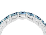 White gold Princess Cut Aquamarine Channel-Set Eternity Band with Prong Setting_10