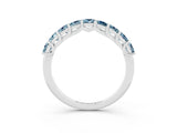 White gold Princess Cut Aquamarine Channel-Set Eternity Band with Prong Setting_9