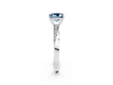 White gold Princess Cut Aquamarine Engagement Ring with Side Stone Accents and Four-Prong Setting_41