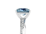 White gold Princess Cut Aquamarine Engagement Ring with Side Stone Accents and Four-Prong Setting_44