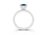 White gold Princess Cut Aquamarine Milgrain Pavé Engagement Ring with Four-Prong Setting_15