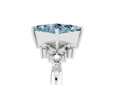 White gold Princess Cut Aquamarine Ring with Side Stones and Four-Prong Setting_41