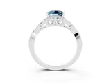 White gold Princess Cut Aquamarine Solitaire Celtic Knot Ring with Four-Prong Setting_15
