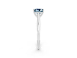 White gold Princess Cut Aquamarine Solitaire Engagement Ring with Cathedral Setting and Four-Prong Mount_26