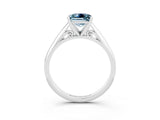 White gold Princess Cut Aquamarine Solitaire Engagement Ring with Cathedral Setting and Four-Prong Mount_27