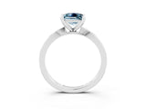 White gold Princess Cut Aquamarine Solitaire Engagement Ring with Classic Band and Four-Prong Setting_27