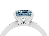 White gold Princess Cut Aquamarine Solitaire Engagement Ring with Classic Band and Four-Prong Setting_28