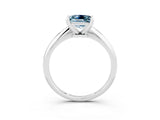 White gold Princess Cut Aquamarine Solitaire Engagement Ring with Classic Band and Four-Prong Setting_39