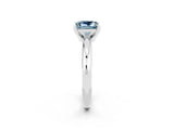 White gold Princess Cut Aquamarine Solitaire Engagement Ring with Round Band and Four-Prong Setting_2
