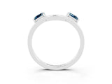 White gold Princess Cut Aquamarine Two-Stone Open Band Ring with Four-Prong Setting_9