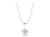 White gold Princess Cut Bezel Set Diamond Pendant_7