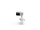 White gold Princess Cut Bezel Set Diamond Stud Earrings_7