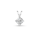 White gold Princess Cut Bezel Set Pendant_8