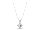White gold Princess Cut Bezel Set Pendant_9