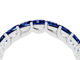 White gold Princess Cut Blue Sapphire Channel-Set Eternity Band with Prong Setting_10