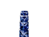 White gold Princess Cut Blue Sapphire Channel-Set Eternity Band with Prong Setting_11