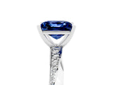 White gold Princess Cut Blue Sapphire Engagement Ring with Side Stone Accents and Four-Prong Setting_44